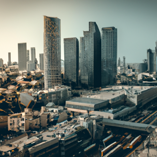 תמונה של קו הרקיע של תל אביב, המראה את הארכיטקטורה הייחודית של העיר.